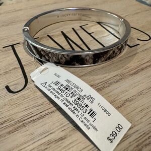 Lucky Brand Snakeskin Silver Hinged Braclet